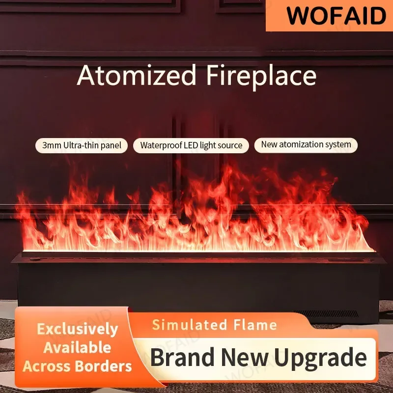 

New 3D Atomized Fireplace Tuya Smart Home Simulation Flame European Fake Decorative Electronic Fireplace Cabinet Humidifier