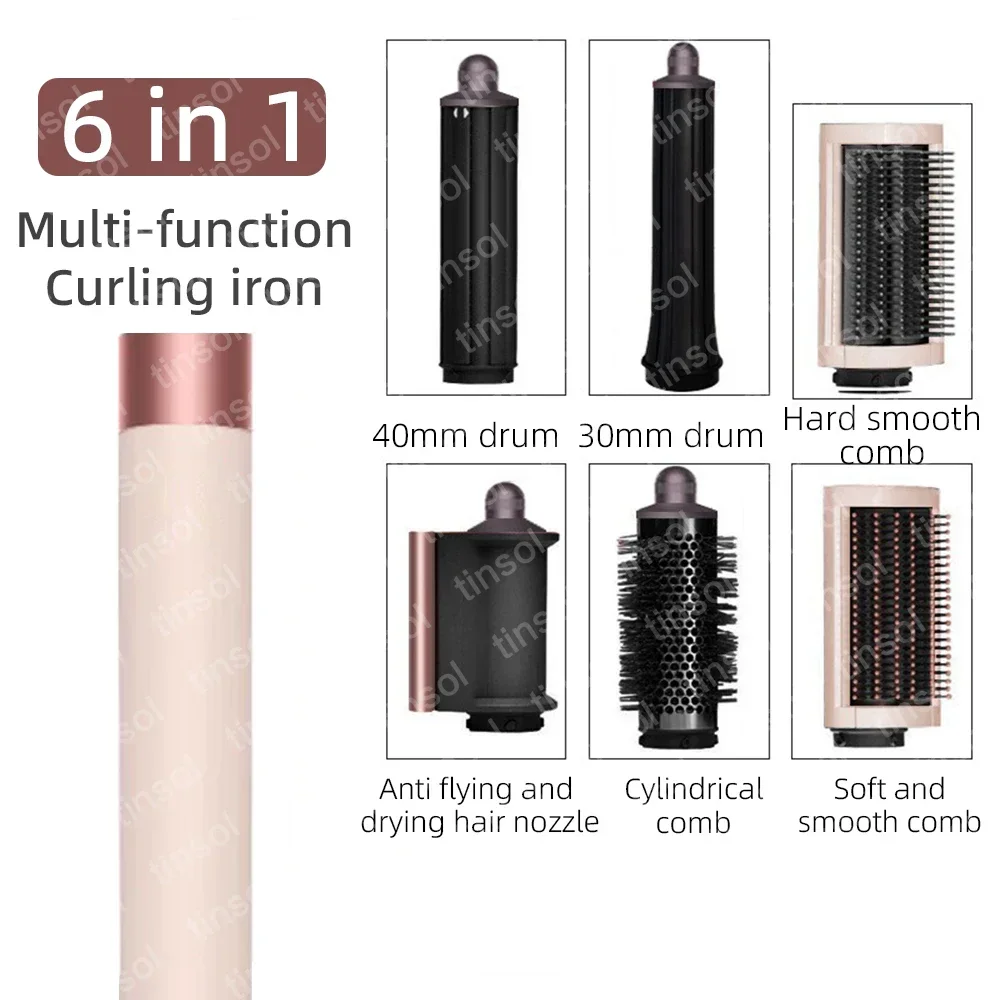 

6 in1 Multi Professional Hair Styler Curling Iron Hair Straightener Curling Barrel Brush Hair Dryer Salon Hair Styler Tool Home