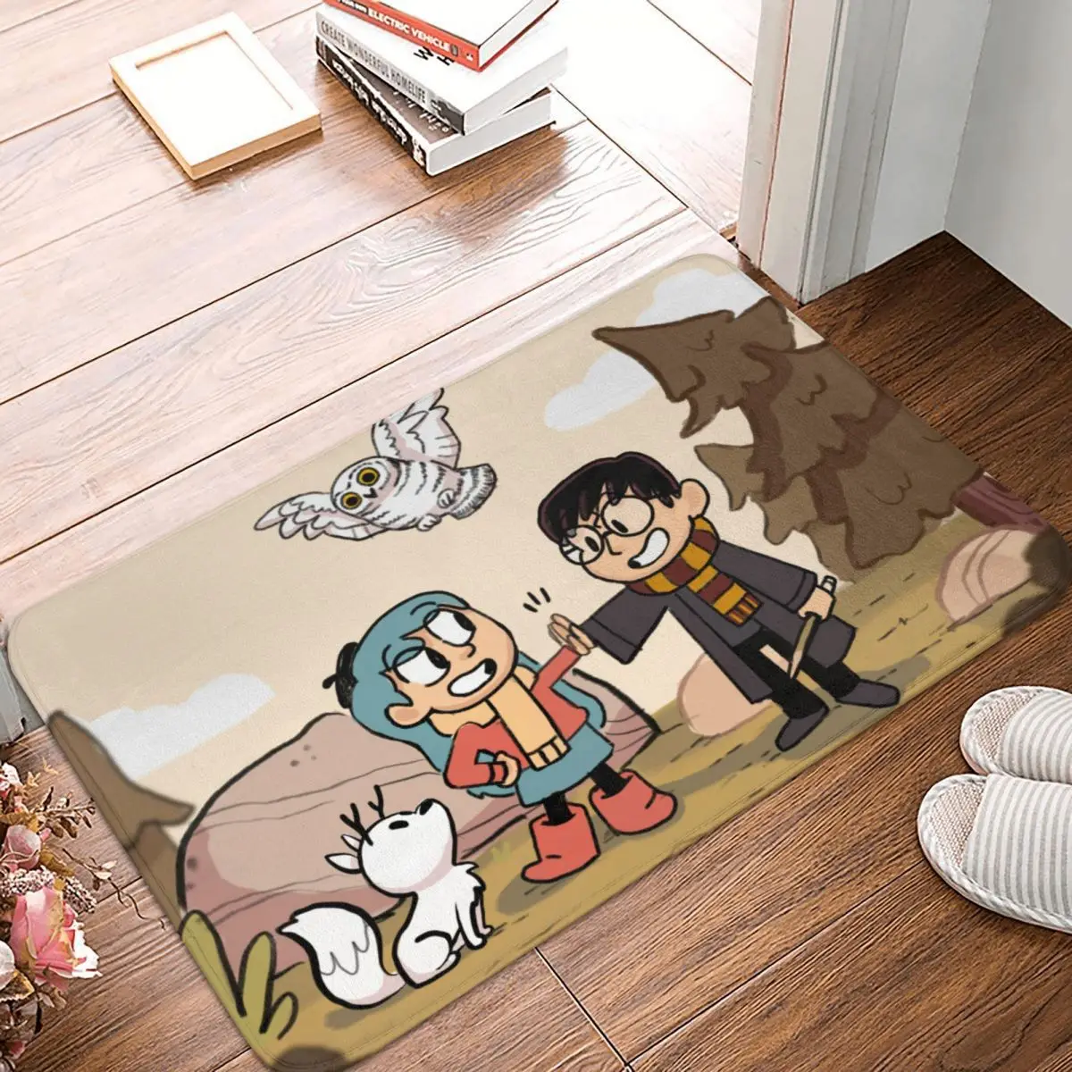 Hilda Frida David Cartoon Serials Bathroom Non-Slip Carpet High Five Living Room Mat Welcome Doormat Home Decor Rug