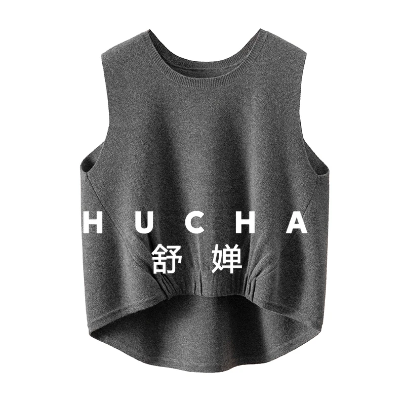 

Personalized Pinch Pleated Cashmere Crew Neck Sweater Vest Women's 4U08 Vest for Women Sueter Mujer Invierno 2025