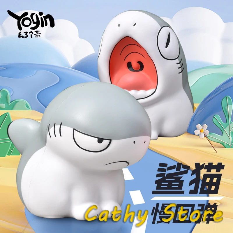 

Shark Cat Sharkitty Squeeze Toys Slow Rising Stress Reliever Rebound Animal Shark Decompression Pinching Doll Desktop Gifts Toys