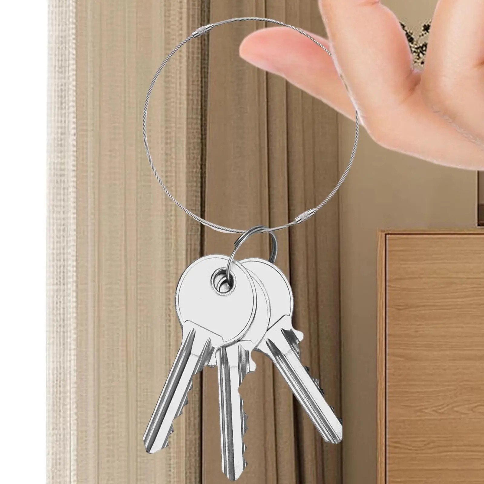 Cable Loop Rings Luggage Tags Hanging Tool Metal Wire Keychain Pendant for Bag Keychain Quality for Handbags Bracelets