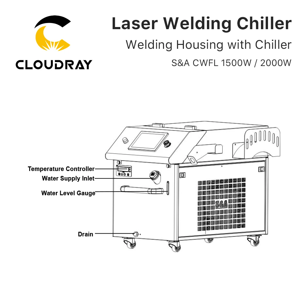 Cloudray S&A Laser Welding Chiller CWFL 1500W&2000W 50/60Hz Handheld Welding Housing with Chiller for Laser Welding Machine