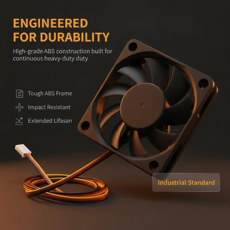Cooling Fan Replacement for EVERFLOW R126010BU 6010 6CM 12V 0.35A Double Ball Bearing Durable for 3D Printer Heat Dissipation
