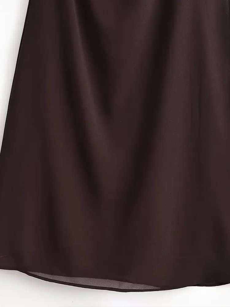 فستان سهرة للخريف من NLZGMJS بتصميم مطوي فساتين سادة للنساء بدون أكمام فستان طويل أنيق ميدي