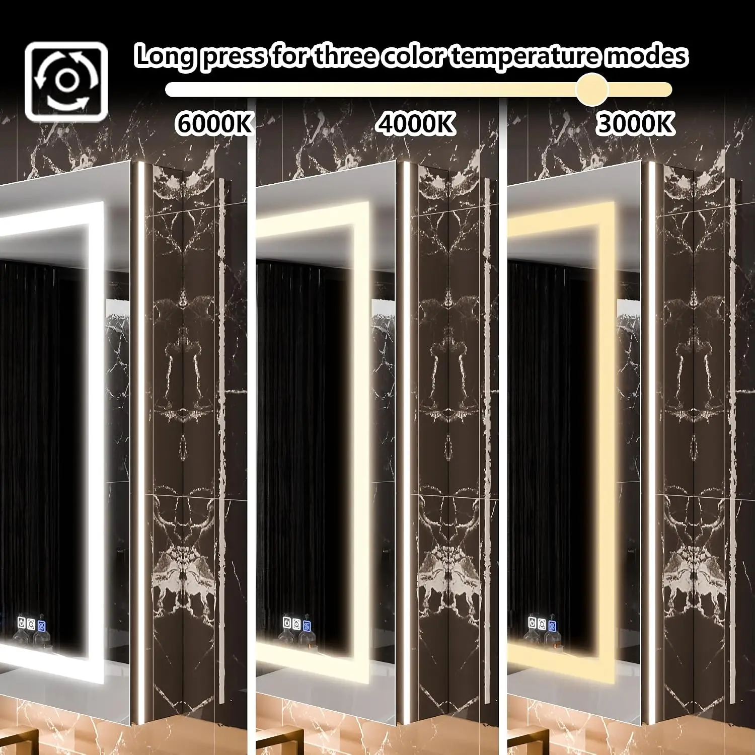 LED Medicine Cabinet 5X Magnifier Dimmable Defogging Soft-Close Door Recessed Surface Mount Right Door 24x36, Customized