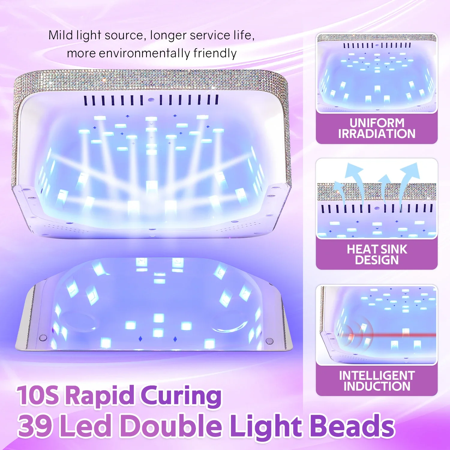 33w uv led lâmpada do prego 39leds sem fio secador de unhas com 4 configurações temporizador recarregável uv manicure cabine lâmpada ferramentas da arte do prego