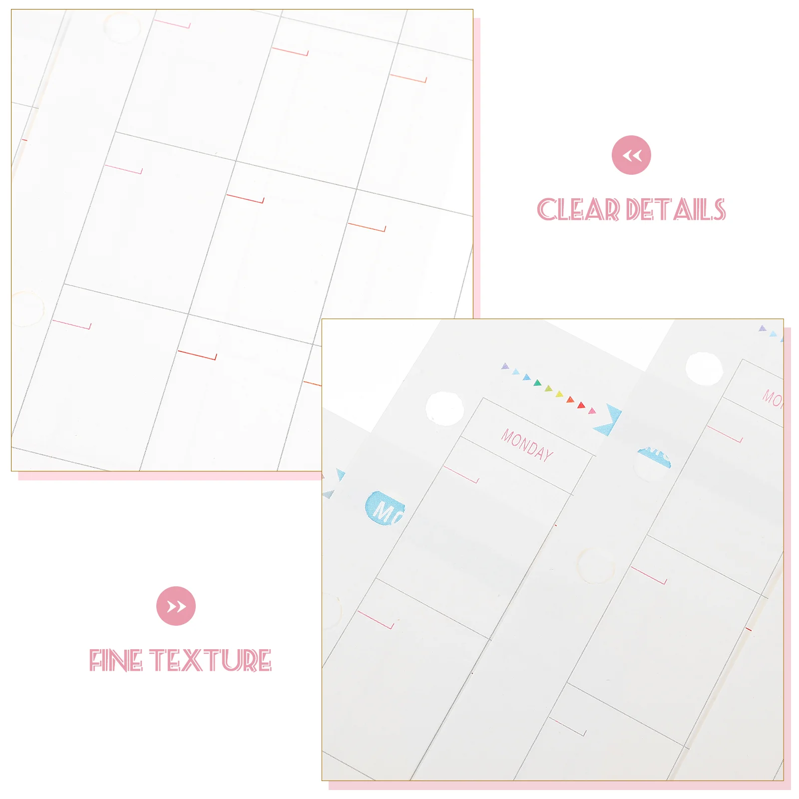 40 Sheets Filling Horizontal Grid Note Pads Notebooks Refillable Paper Graph Loose Leaf Refills