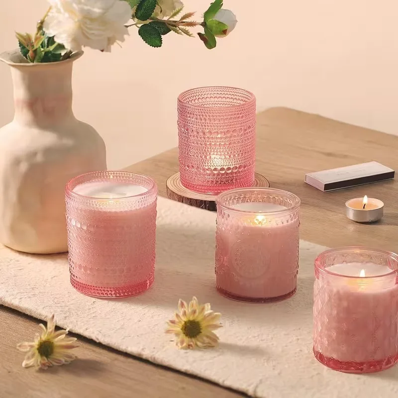 12PCS Glass Candle HolderTransparent Multicolor Aromatherapy Creative Table Decor Home Party
