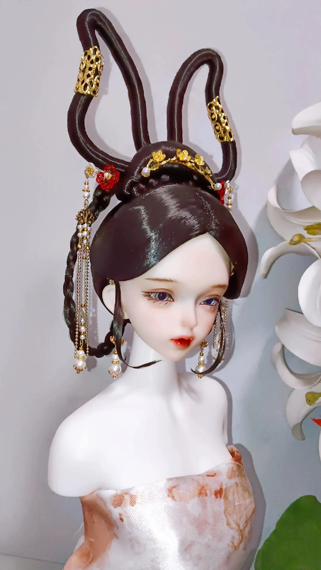 

1/4 1/3 Масштаб BJD Кукла Парик Древний Костюм Ханфу Винтаж Стиль Волосы Фея Парик Для MSD SD13 Девушка SSDF Дядя Аксессуары A1753