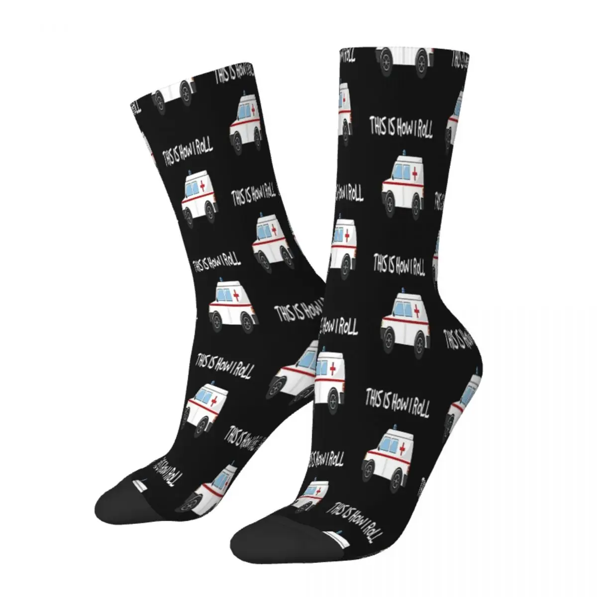 

Funny EMTs This Is How I Roll Paramedics Ambulance Ambulances Meme Socks Male Mens Women Winter Stockings Hip Hop