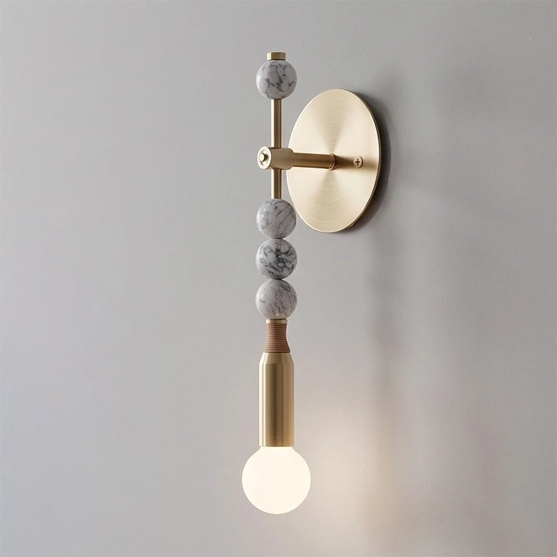 Italian Retro Marble Ball Wall Lamp Bedside Bar Counter  Study Room Entrance Staircase Personalized Advanced Decorative Lighting