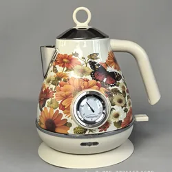 1.7L Retro Electric Kettle 304 Stainless Steel Quick Boiling Kettle Teapot Auto Power Off With Temperature Display Coffee Pot