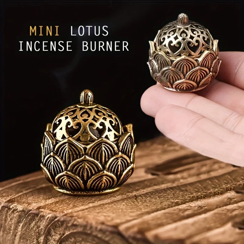 1pc Lotus Incense Holder,Small Inscent Cone Burner,Mini Asian Style Lotus Flower Zen Decor Gift