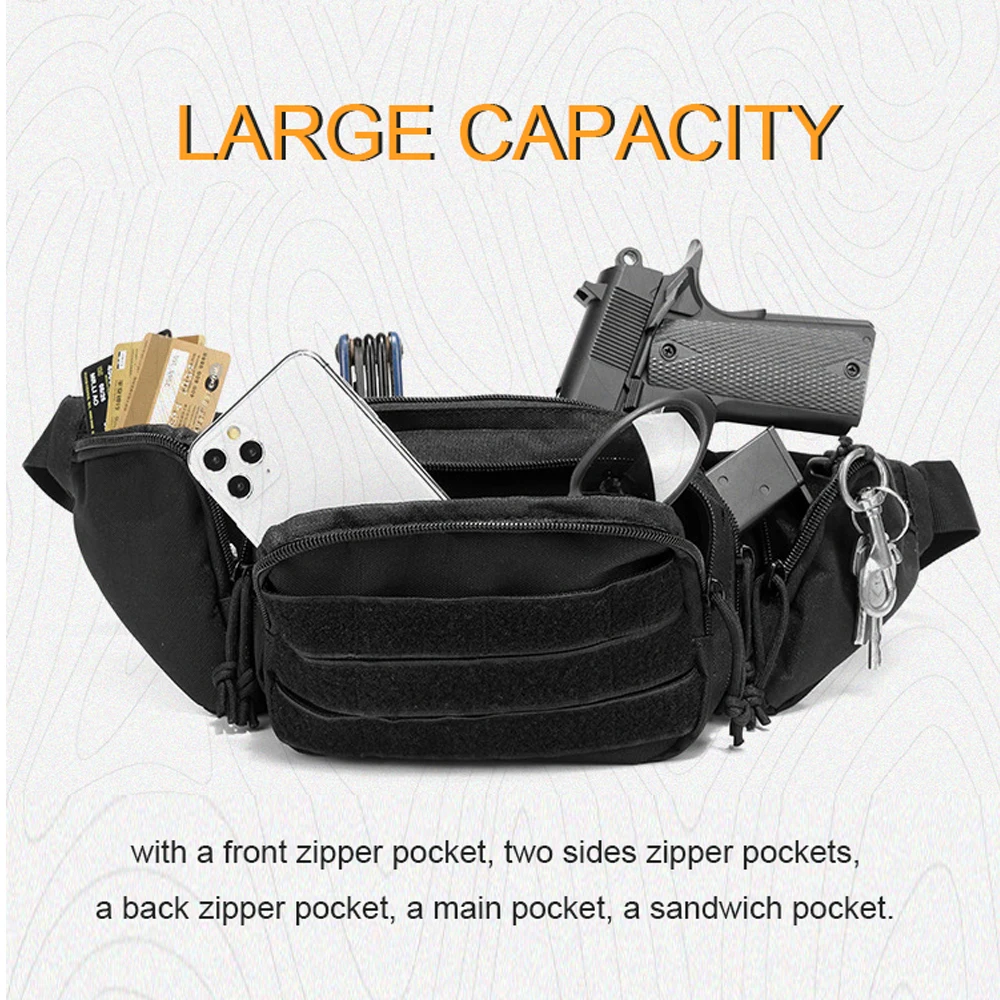 Tactical Waist Bag Concealed Gun Carry Pouch Hunting Pistol Holster Fanny Pack Sling Shoulder Bags for Outdoor Hunting Camping