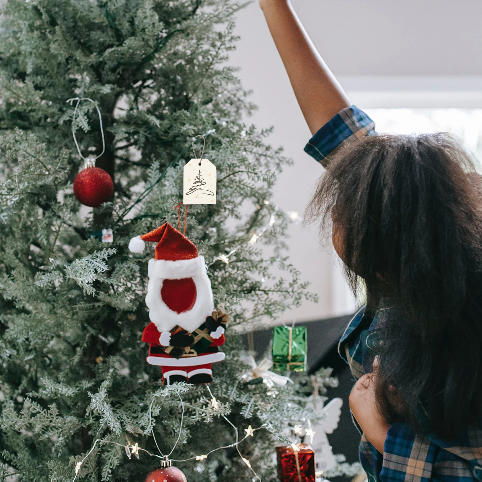 

200Pcs Christmas Tags Gold Plated Creative Gift Hanging Label Cards Xmas Tree Decor Gift Wrapping Labels Gilding Christmas Tags