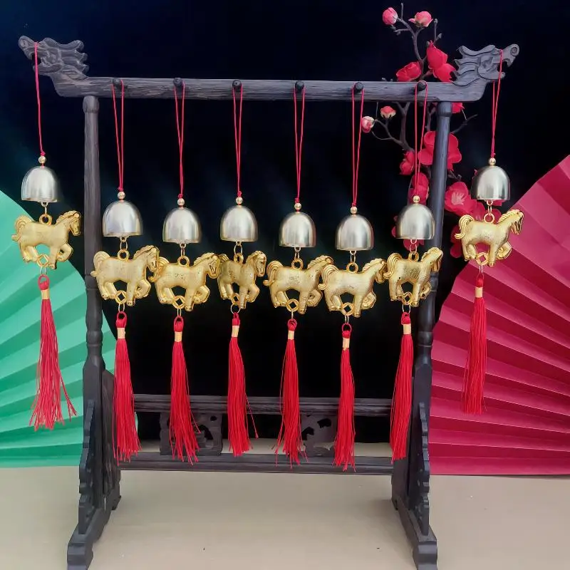 حار 1 قطعة 2026 سنة الحصان الرياح الرنين قلادة حبل طويل الحلي لباب السيارة ديكور المنزل محظوظ سحر معلق الديكور 23 سنتيمتر #3