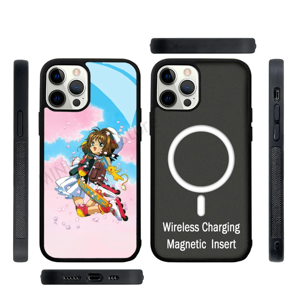 

Anime Phone Case Strong Magnetic For IPhone 15 14 13 Pro Max 11 12 Mini C-Card Captor Sakuras For Magsafe