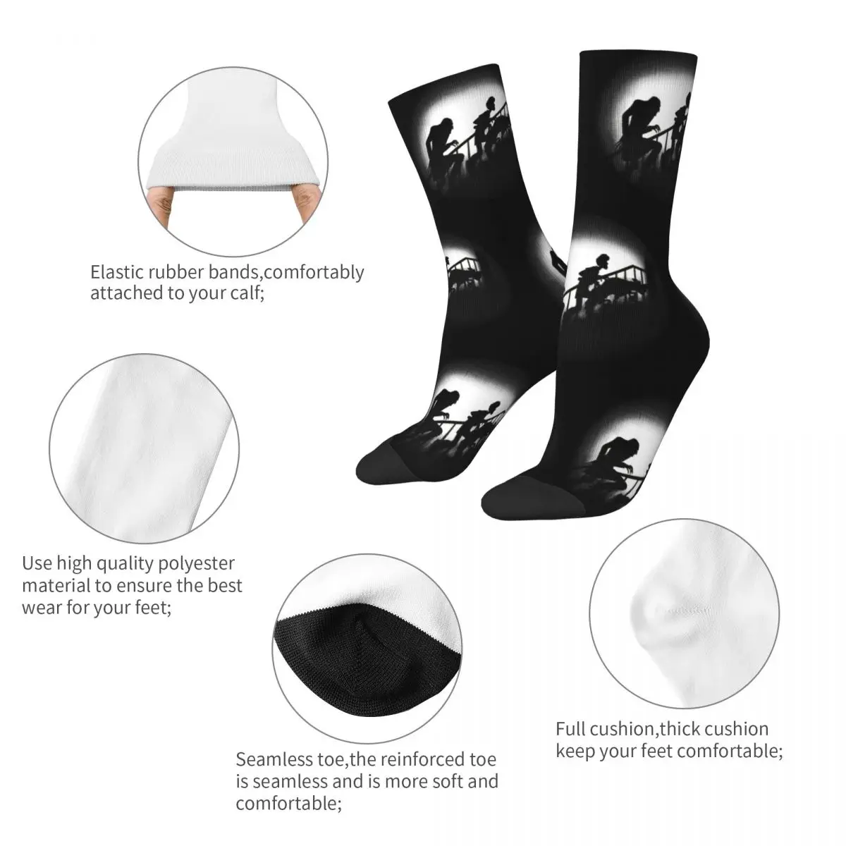 Casual Unisex Socks Nosferatu The Vampire The Mystery Hunter Accessories Comfortable Sport Dress Socks All Seasons