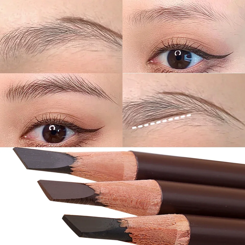 Natural Eyebrow Pencil Lasting Black Brown Grey Non-Smudged Eye Brow Pen 3 Colors Eyebrow Tattoo Tint Korean Makeup Easy To Wear