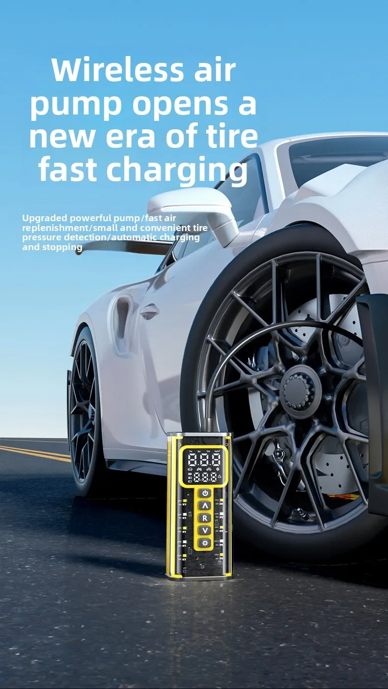 Intelligent Wireless Digital Display Electric Inflator - Portable Universal Tire Pump for Cars, Bicycles & More