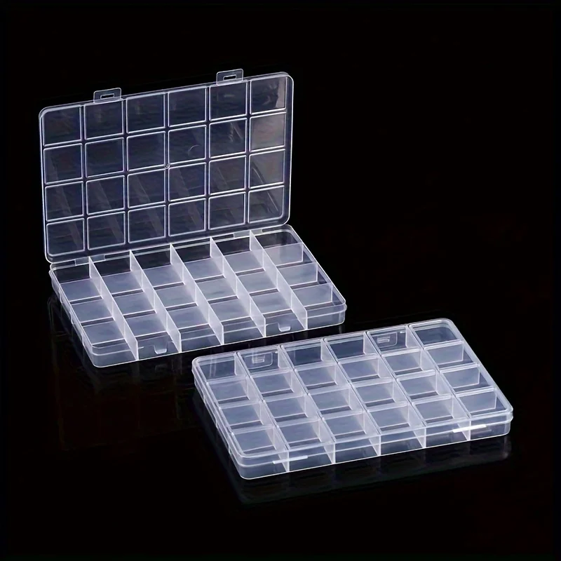 1 Piece/4 Pieces 24 Grid Polypropylene Plastic Storage Box, Fixed Partition Storage Box, Portable Fishing Gear Accessory Box