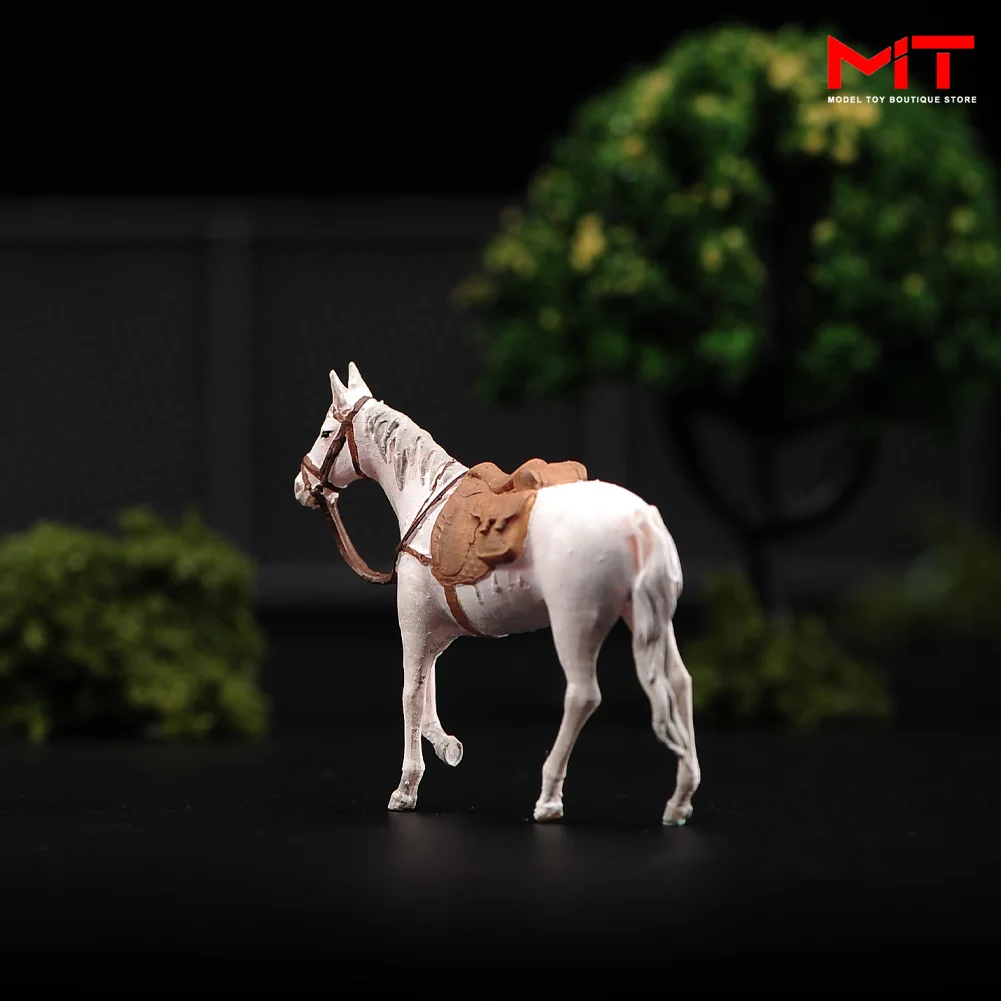 Miniatures Figurine 1/87 1/64 1/43 White Dragon Horse Model Micro Figures Dolls Creative Scene Props Collection Decoration Gifts