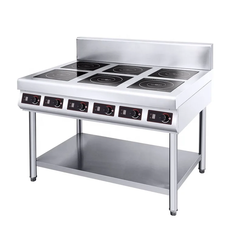 For 6*2.5/3.5kw  Commercial Freestanding Stainless Steel Electric 6-Burner Induction Cooking Stove Cooker