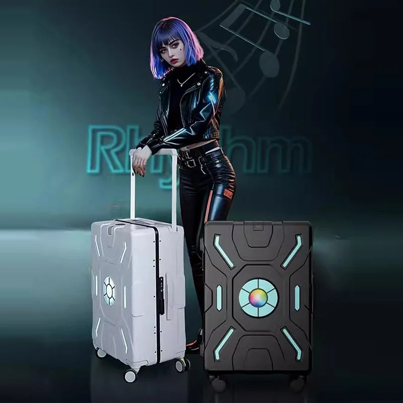 2025 New Trolley Case Bluetooth Connection Light Luggage Thickened 20 inch 24 inch 26 inch Large Capacity Travel Password Box