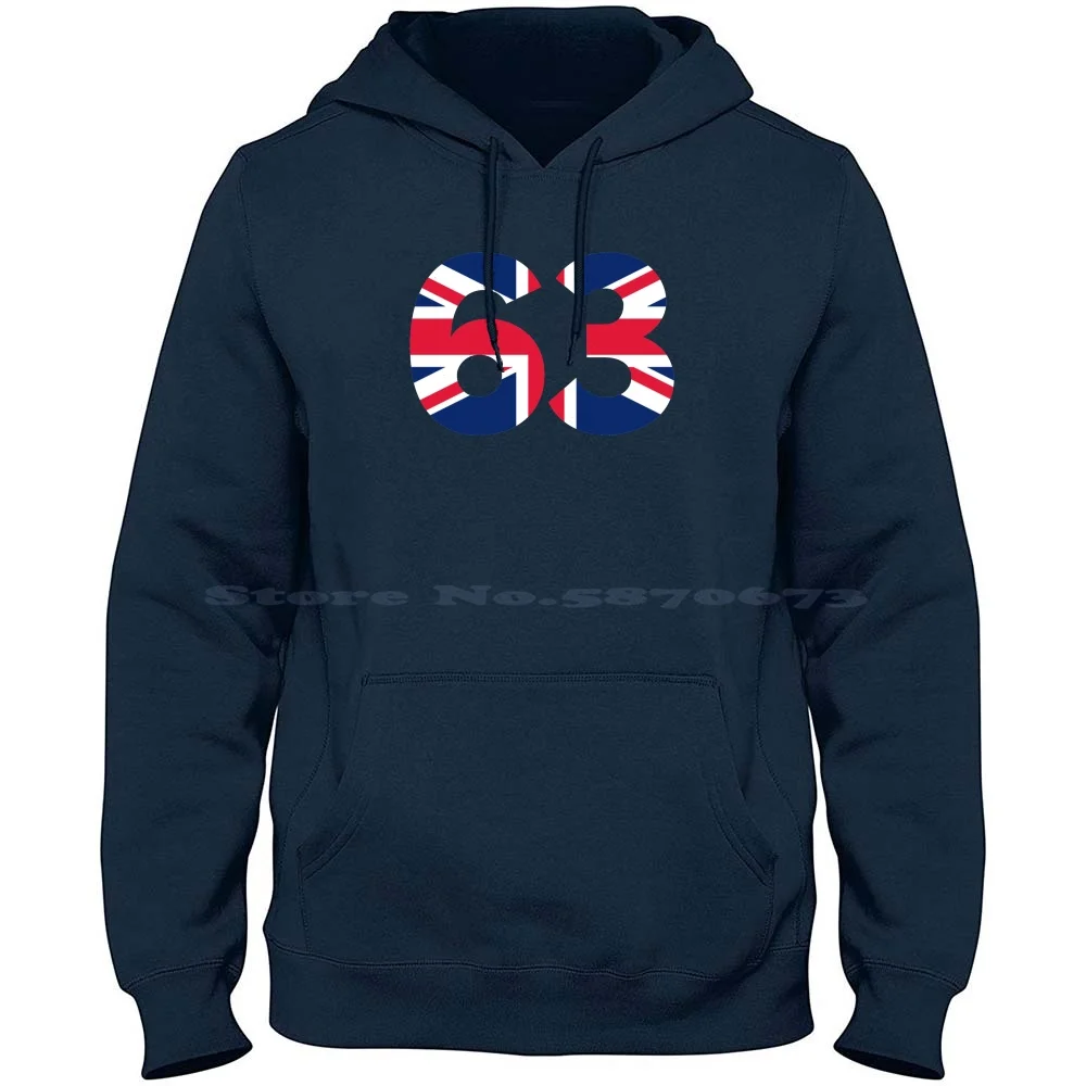 Brit 63 100% Cotton Hoodie 63 Sixty Three Sixtythree England United Kingdom British Flag Uk Flag Great Britain Britannia