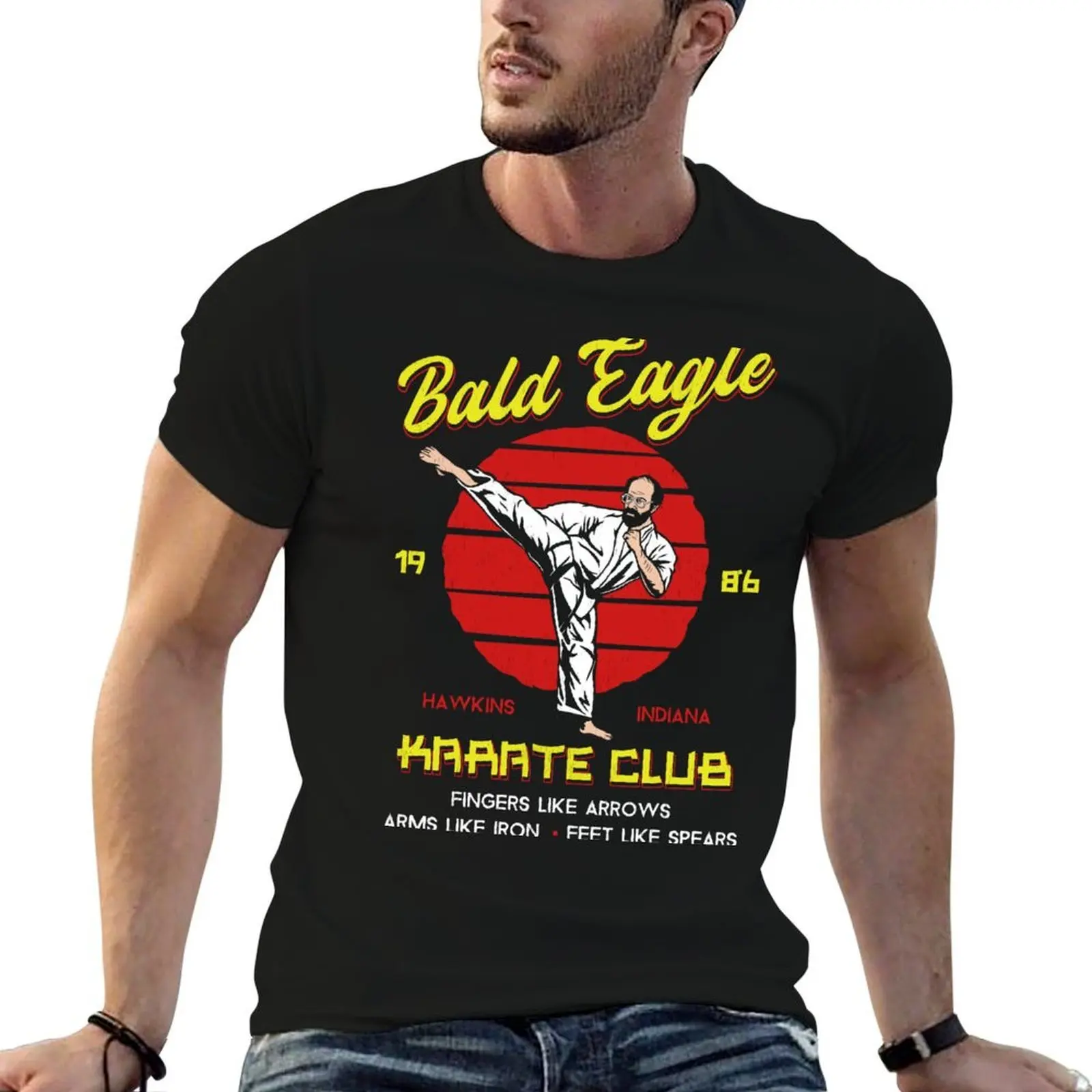 Bald Eagle Karate Club T-Shirt g man t shirts for men cotton t shirts man 100% T-Shirt