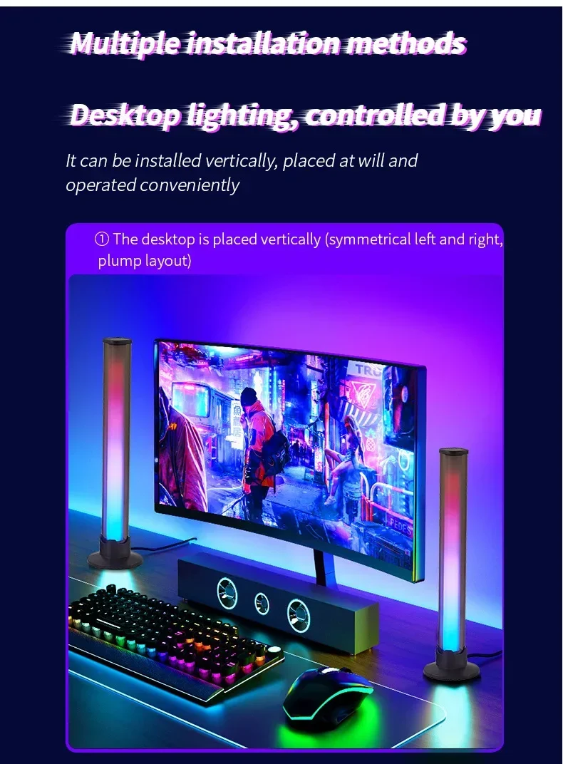 RGB Desktop Ilusão Atmosfera Luz, Música Rhythm Table, Controle Remoto, Aplicativo Inteligente, Computador Ewelink, Captador, Novo