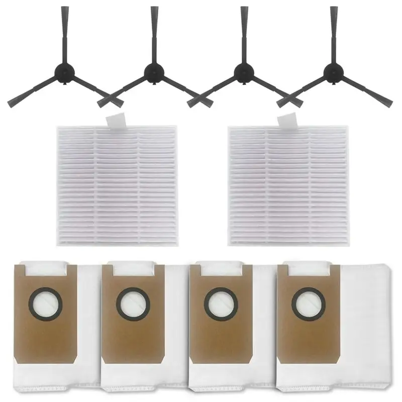 

Запасные части для робота-пылесоса AIRROBO T20: HEPA-фильтры, боковые щетки, мешки для сбора пыли.