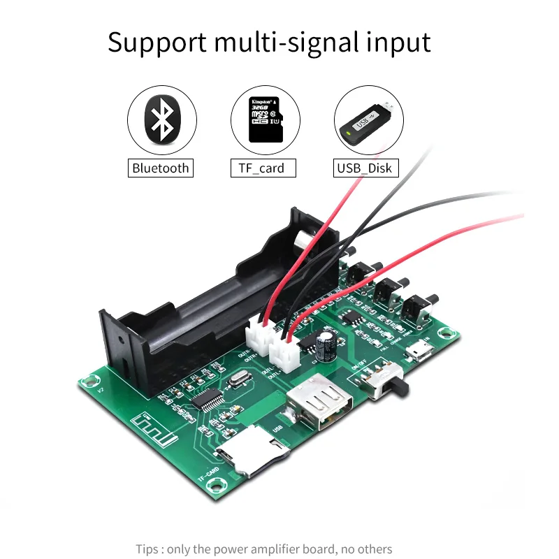 Мини-усилитель звука UNISIAN Bluetooth 5,0, PAM8403, 2*5 Вт, 2,0 каналов, HIFI, цифровой усилитель мощности, плата, поддержка SD-карты, USB-накопителя