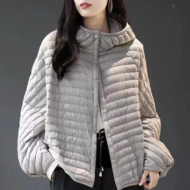 Autumn Winter Jacket Women Fashion Lightweight Hooded Down Cotton Overcoat 2024 New Female Loose Casual Warm Parkas Outerwear