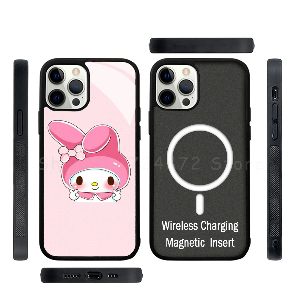 

M-my M-melody Phone Case Strong Magnetic For IPhone 15 14 13 Pro Max Mini Alex Mirror For Magsafe Wireless Charging Cover