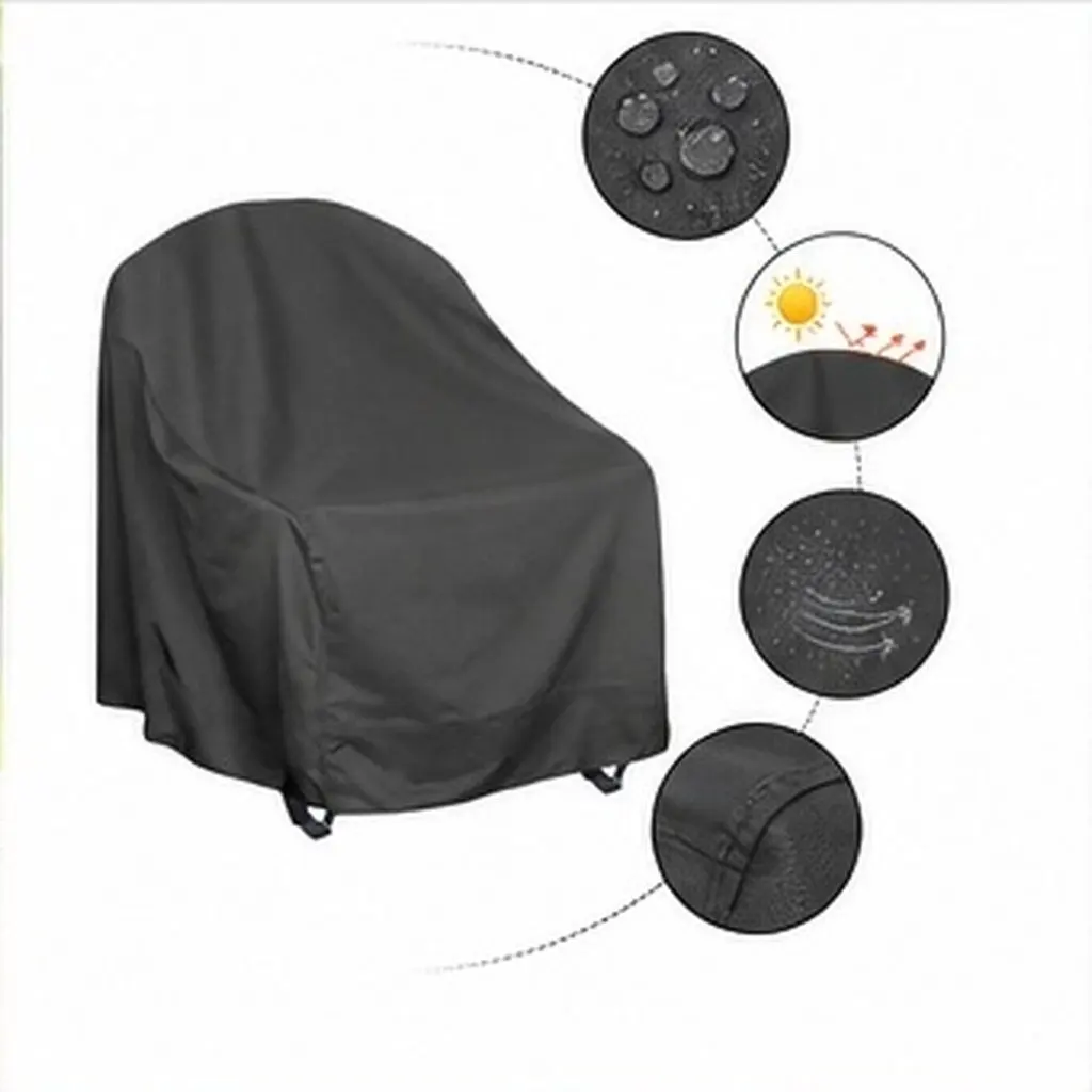 Outdoor Waterproof Chair Cover for Swivel Patio Rocking Chairs 210D Oxford Fabric Dustproof Scratch Resistant Fade Proof Easy