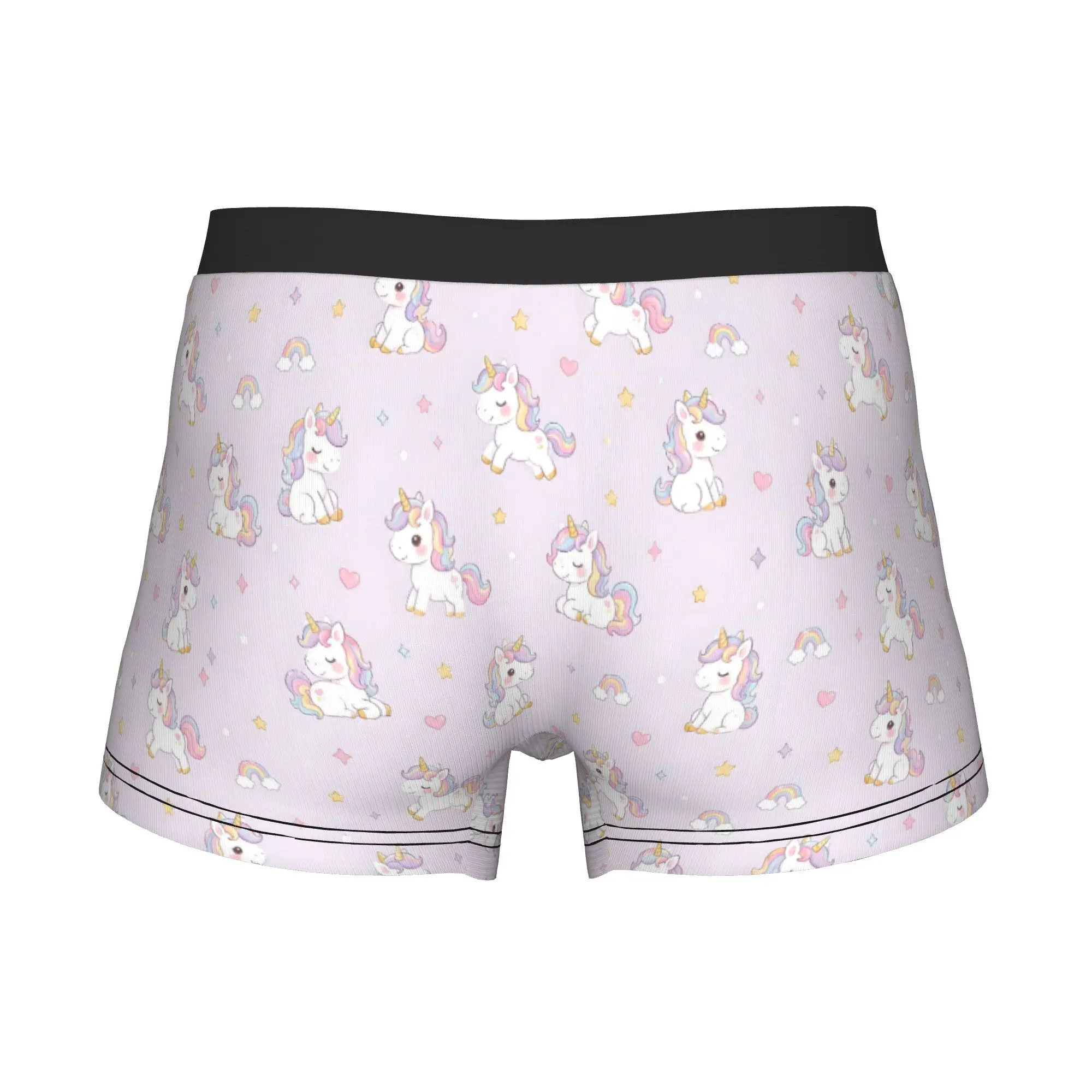 Rainbow Unicorn Boxer Shorts For Men 3D Print Heart Star Underwear Panties Briefs Stretch Underpants