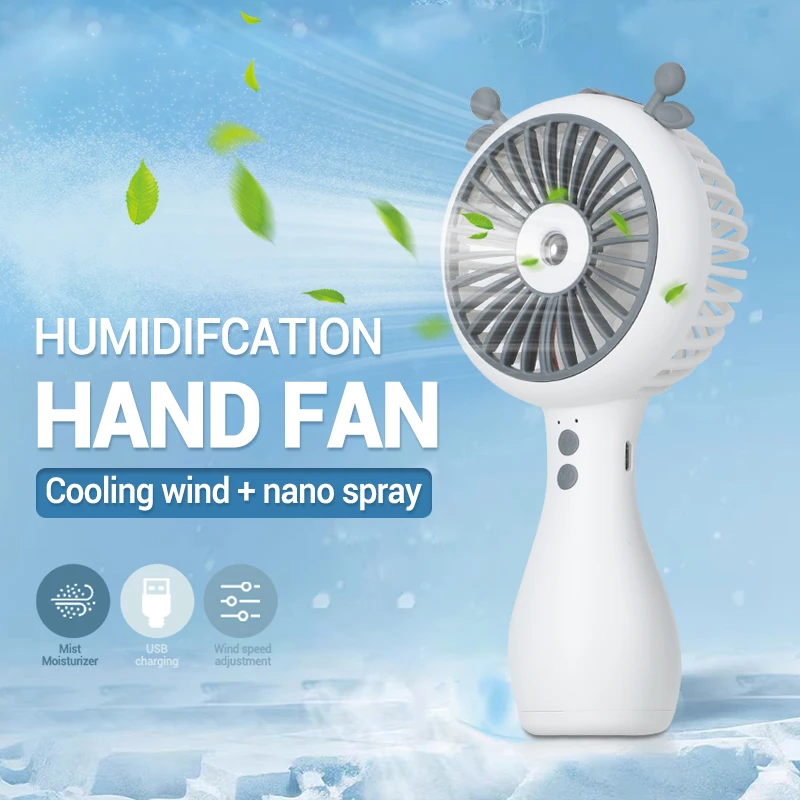 

Water Misting Portable Handheld Fan 3 Speed USB Desktop Electric Fan Summer Cooling Air Conditioner Camping Travel Picnic