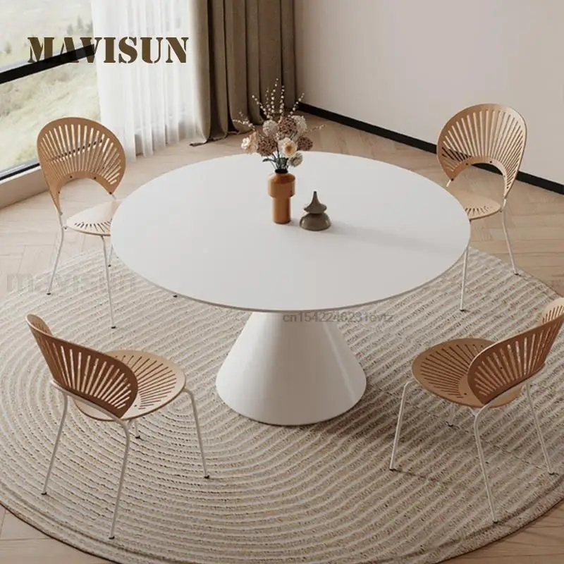 

Modern Round Dining Table With Embedded Turntable The Office Negotiation Table Has Four Chairs Home Furniture Dining Furniture