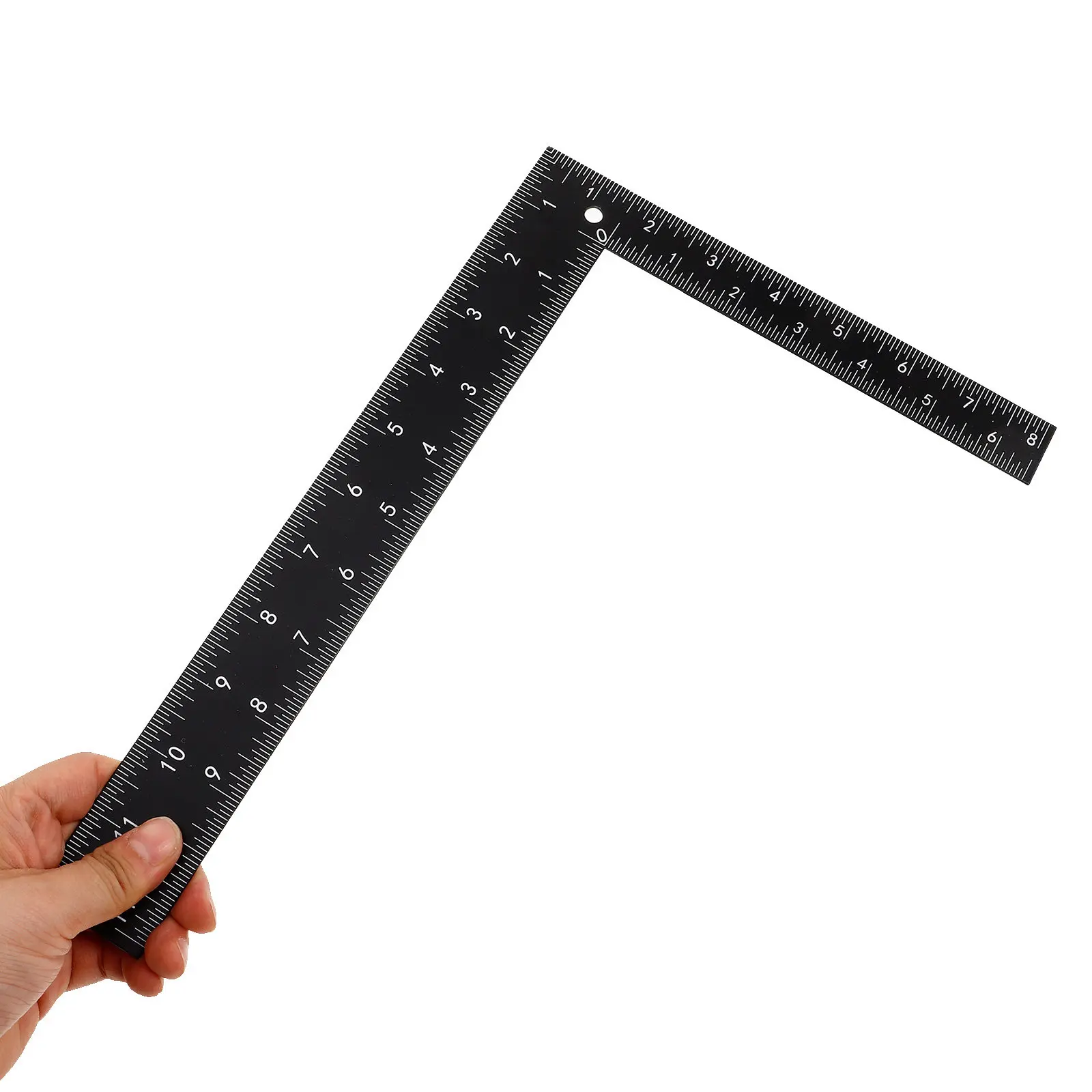 Professional Steel Black L Ruler Precise Right Angle Carpenter Woodworking Crafting Measuring Frame Tool