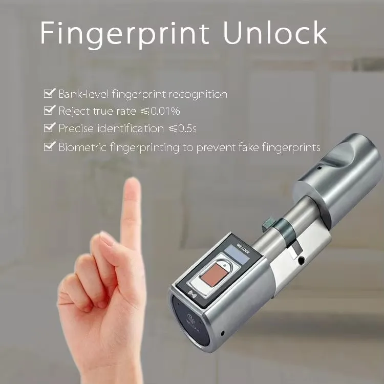 New European Remote L6SBR Digital Fingerprint Door Lock Cylinder Door Open Fingerprint Wifi Free Shipping