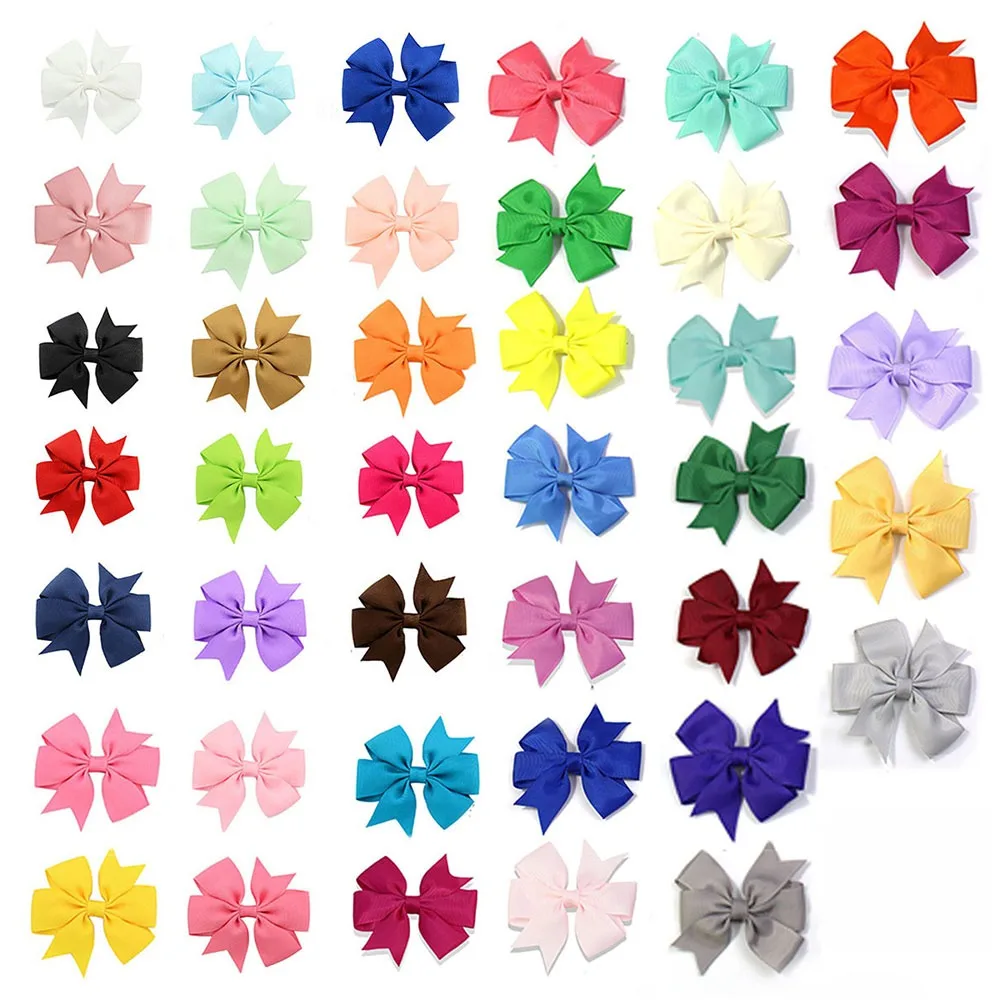 

20/40PCS Trendy Mixed Color Ribbon Bow Hairpins Bowknot Hair Decoration Girls Hair Clip Ornament Headwear Gift