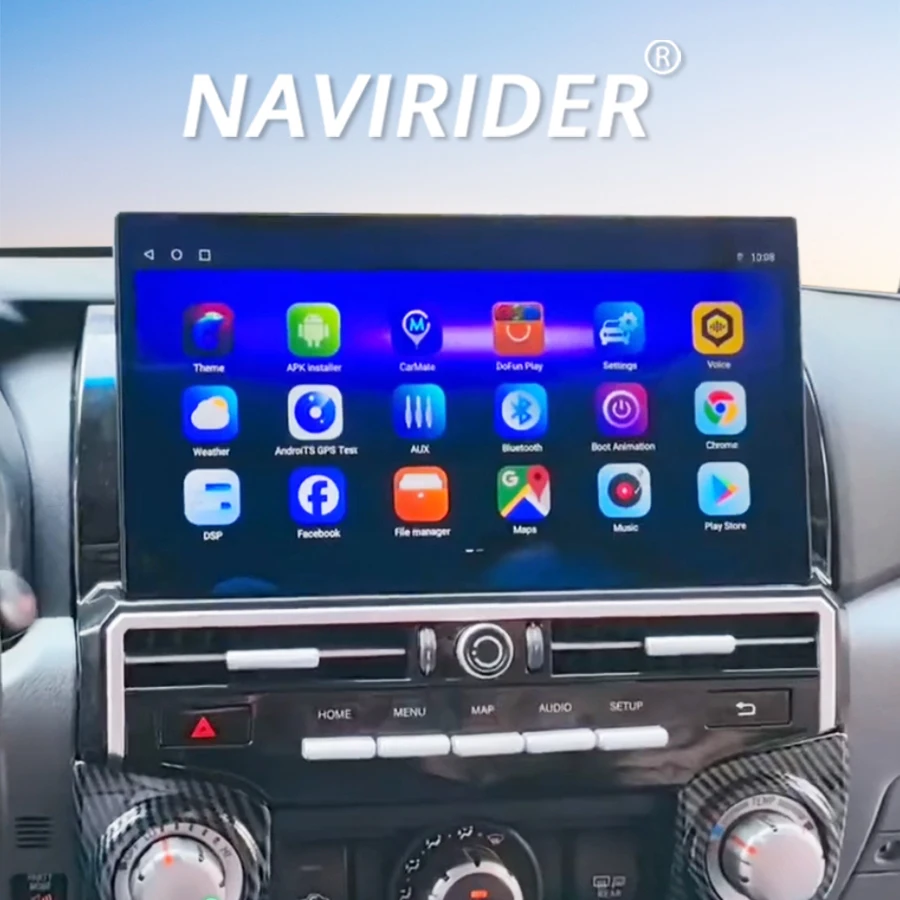 

13,3-дюймовый автомобильный радиоприемник Carplay для TOYOTA 4RUNNER 2009-2022 Android 13, мультимедийный плеер с сенсорным экраном, GPS-навигация, стерео 4G WIFI