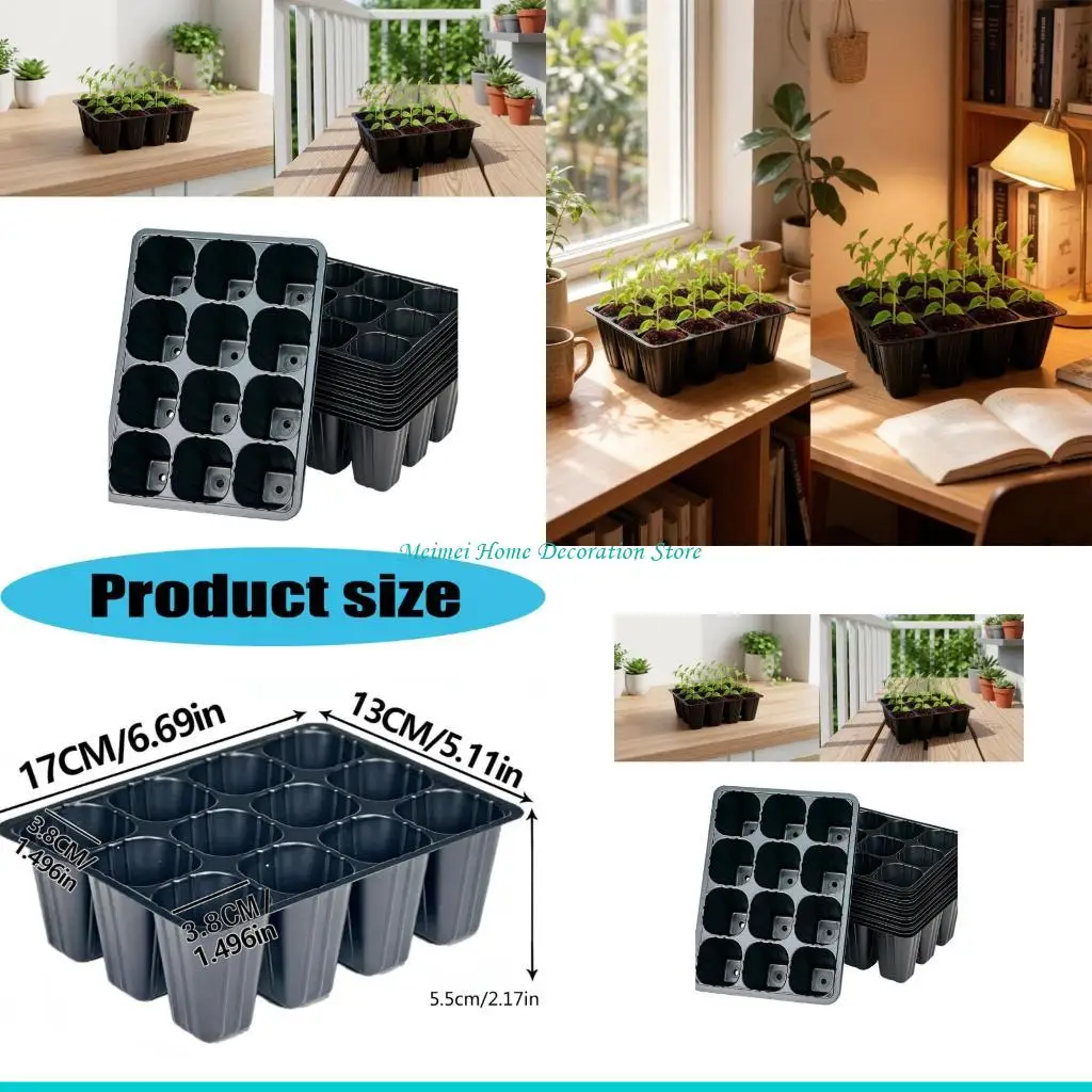 

H7BF 15Lots Small Water Culture Seedling Boxes Reusables Seedling Germination Tray