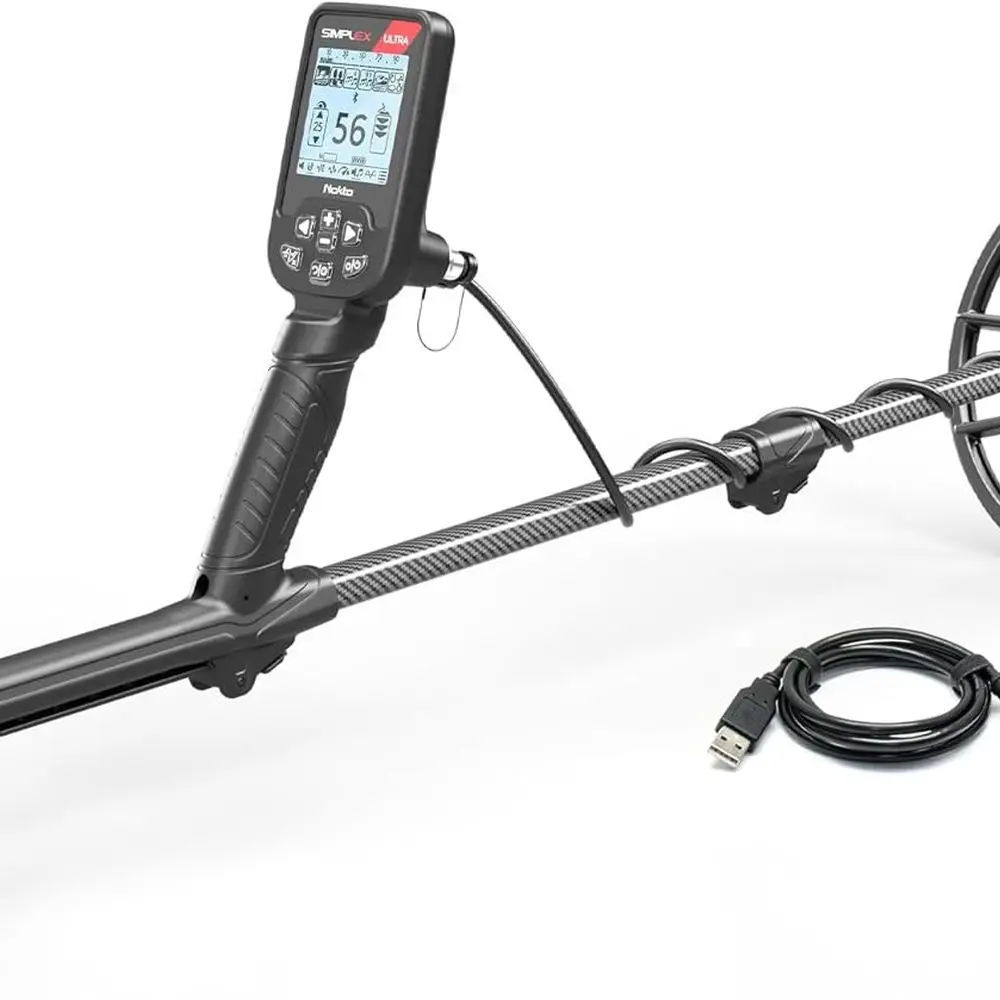 كاشف معادن مقاوم للماء مع عمود من ألياف الكربون وملف بحث 11 بوصة (كاشف المعادن)