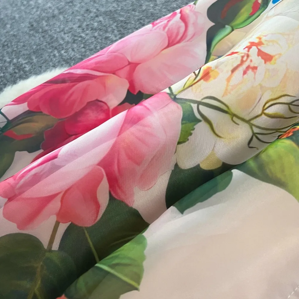 Chic vintage Sexy stampa maglia con lacci pulsante Fata Estate Donna Boho Vestito estivo abbigliamento donna Abito lungo