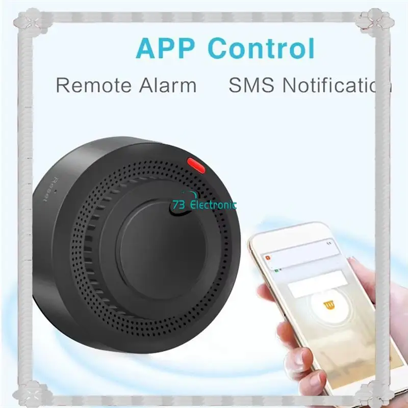 24-Stunden-Lieferung 6Pack Tuya Wifi Smart Rauch Sensor Smartlife APP Steuerung Rauch Alarm 80Db Auf Website Alarm für Alexa & Google Assi