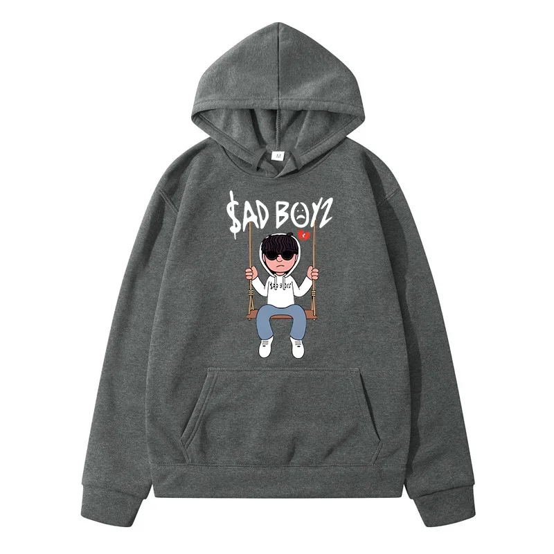 Desenhos animados de manga longa com capuz estampado, pulôver com gola O masculino, tops de moletom, unissex, casual, Harajuku, rua, moda