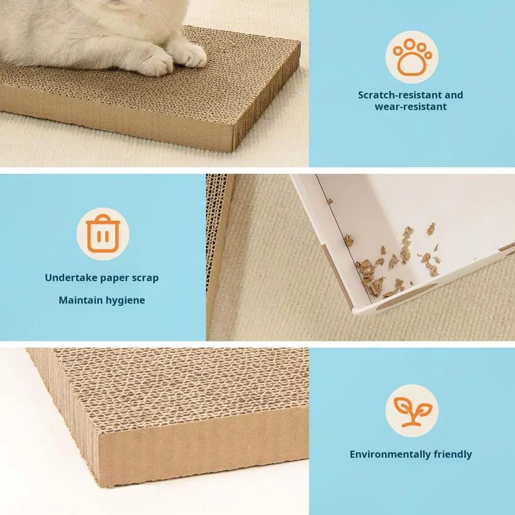 Scratching Paper for Cats Vertical L-shaped Cat Scratching Board with Box Indoor Cat Scratcher Lounger for Cats for Small